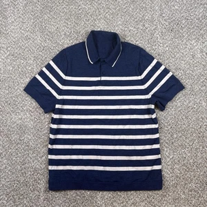 Lululemon Poloshirt Herren Medium Navy Weiß Gestreift Venture Knit Merinowolle - Bild 1 von 11