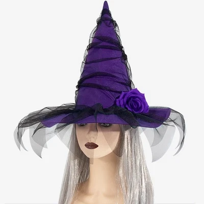 Cappello da strega di Halloween, cappello da strega appuntito per oggetti di - Immagine 1 di 4