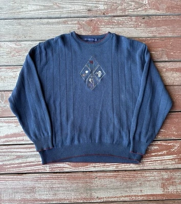 Vintage Pinnacle Embroidered Golf Sweater Mens XL Blue USA Made Preppy Sports - Image 1 of 4