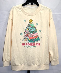 Sudadera de Navidad con tema de libro "Todo reservado para Navidad" talla M nueva sin etiquetas - Imagen 1 de 4
