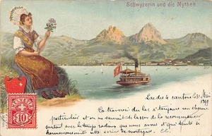 Schweiz - Schwyzerin und die Mythen - Verlag Carl Künzli - Picture 1 of 2