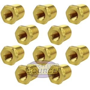 1/2" MNPT x 1/4" FNPT Solid Brass Bushings Reducer Fitting Adapter 28106 10-Pack - Picture 1 of 5