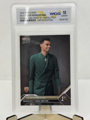 Tarjeta de novato Topps Now Draft Victor Wembanyama D-1 2023 primera radiocontrol WCG 10 GEMA como nueva Foto 1 de 2