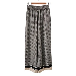 Esse Signat Wide Leg Silk Pants Size 8 Elastic Waist Pockets - Picture 1 of 14
