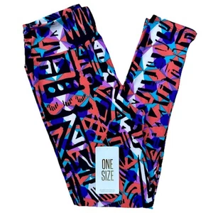 NEW OS Lularoe Leggings One Size (sz 2-10) Geometric Colorful Buttery Soft - Picture 1 of 13