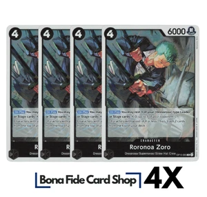 4x Roronoa Zoro OP10-095 R - Juego de cartas coleccionables de una pieza Royal Blood x4 - Imagen 1 de 2