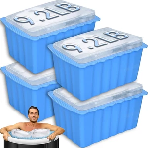 Large Ice Cube Molds, 4Pack 37LB Ice Block Molds Water Chiller for Cold Plunge, - Picture 1 of 12