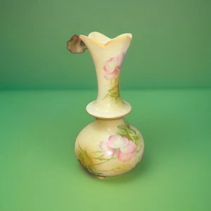 NIPPON WILD FLOWER GREEN MIST 4.50" HAND PAINT VASE NO FINIAL - Bild 1 von 8