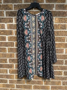 Vestido Derek Corazón Bohemio Pullover Multicolor Floral Abstracto Manga Larga Talla L - Imagen 1 de 5
