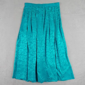 Vintage Cambridge Shop Rock Damen 8 türkis 100 % Seide Paisley Plissee Midi 90er - Bild 1 von 19