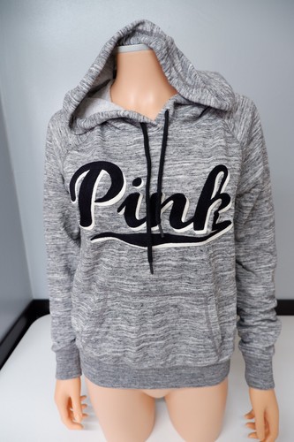 UNDERCOVER Felpa con cappuccio rosa Victorias Secret grigia taglia S small UK 8 10 maglione donna ottime condizioni