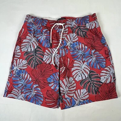 Tommy Hilfiger Swim Trunks Board Shorts Hawaiian Medium Red White Blue Read - Image 1 of 4