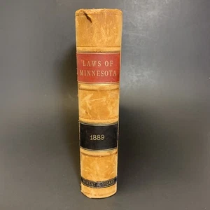1889 Laws of Minnesota 26th Session Hardcover - General Laws MN History Stuart - Picture 1 of 19