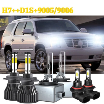 FOR Cadillac Escalade 2007 2008 H7+D1S+9006 LED/HID Headlights + Fog Light Bulbs - Image 1 of 4