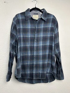 Original Weatherproof Vintage Flannel Shirt Men’s Size Large Blue Long - Picture 1 of 12