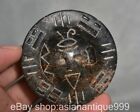 2.6" Old Chinese Hongshan Culture Black Magnetite Carving Flying Saucer Ufo A4
