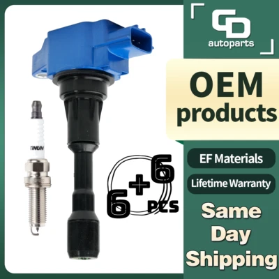 UF638 能量点火线圈 + 火花塞适用于 2009 - 2014 年日产 GT-R 3.8L V6 C1697 — 第 1/4 张图片