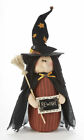  Witch w Broom Beware Sign & Crow Witch Hat Delton Halloween NEW
