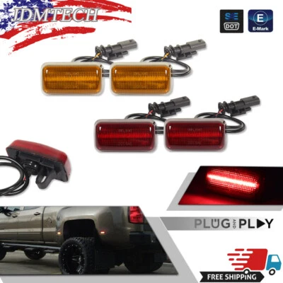 For 2015-23 Chevy Silverado 2500HD 3500HD Dually Bed LED Side Marker Lights New - Image 1 of 4