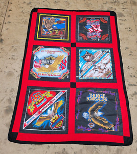 Vintage Harley-Davidson Bandana Quilt Hand Quilted Approx. 72"x52"