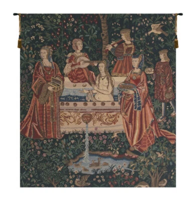 Lady in the Bath Medieval Belgian Tapestry Wall Art Hanging (New) 40x33 inch - Image 1 of 4
