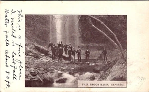 Vintage Postcard 1908 Fall Brook Basin Waterfall Geneseo New York - Picture 1 of 2