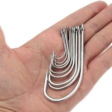50pcs Stainless Steel Fishing Hooks O'Shaughnessy Forged Long Shank J Fish Hooks