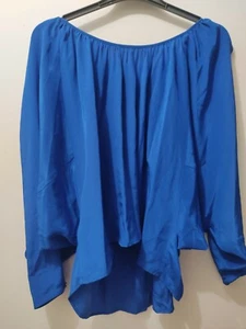 Jay Godfrey Cobalt Split Sleeve Silk Blouse Size US6/AU10 NWOT - Picture 1 of 3