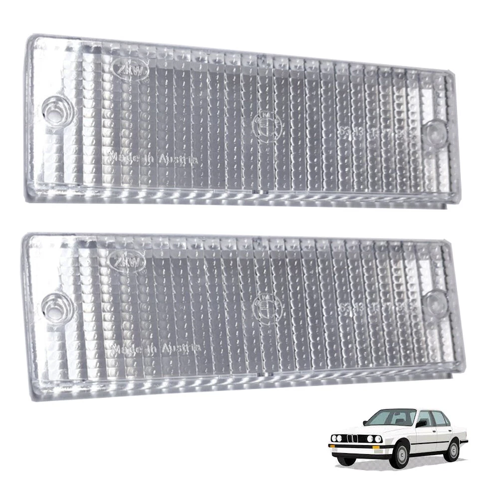 2x Weiß Klar Blinker Gläser Tief Passend für BMW E30 3er Limo Touring Cabrio - Bild 1 von 4