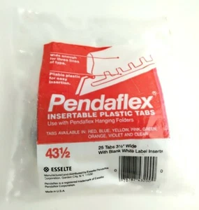 Pk of 25 - 3 1/2" Wide Pendaflex CLEAR Plastic Tabs Hanging Folders - 43 1/2 - Picture 1 of 5