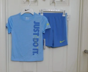 NWT 2pc Nike Light Blue Shirt & Blue Shorts Set sz 5 6 or 7 - Picture 1 of 1