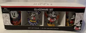Disney Mickey Mouse Collector Shot Glasses Set Of 4 Licensed NIB - Picture 1 of 2