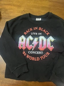 Girls Art Class AC/DC Cropped Sweatshirt Large 10/12 NWT - Picture 1 of 2