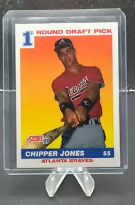 1991 Score CHIPPER JONES Rookie #671 1st Round Draft Pick Atlanta Braves HOFer - Picture 1 of 6
