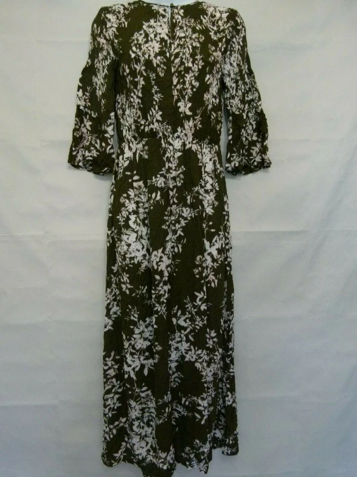 A.N.A. Vestido largo para mujer A new approach caqui/blanco patrón tropical talla S  Foto 1 de 4