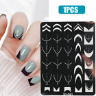 French Nail Art Stamping Plate Geometry Wave Lines Drawing Stamp Nail Template