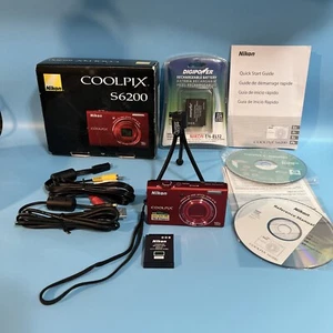 Nikon Coolpix S6200 RED 16.0MP Compact Digital Camera - Picture 1 of 20