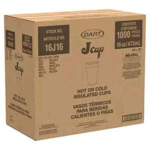Dart CupS 16 oz, 1000-count, Insulated Foam Drinking Cups, Holds hot and cold. - Picture 1 of 3