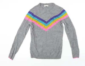 F&F Womens Grey Crew Neck Acrylic Blend Jumper Size 6 - Picture 1 of 12
