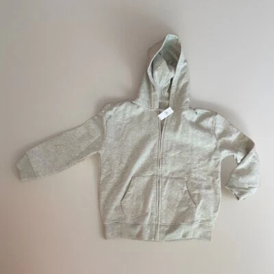 NWT GAP Teen Gray Girls Long Sleeve Zip-Up Hoodie Fleece Jacket $55 Size 8 Or 13 - Image 1 of 4