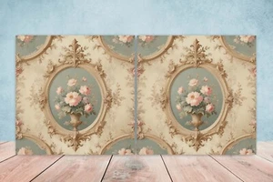 Azulejos de pared de cerámica victoriana - Juego de 2 azulejos de cerámica para salpicadero de cocina para baño - Imagen 1 de 3