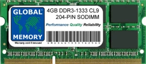 Memoria RAM SODIMM 204-PIN DDR3 4GB 1333MHz PC3-10600 Para Portátiles/Notebooks - Imagen 1 de 1
