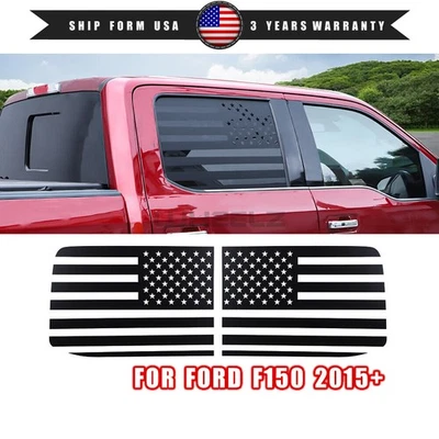 2x Rear Window American Flag Decoration Stickers Decal Trim For Ford F150 15-22 Foto 1 de 4