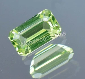 2.15 Ct Natural Green Peridot Emerald Shape VVS Pak Gemstone AGL Certified - Picture 1 of 7