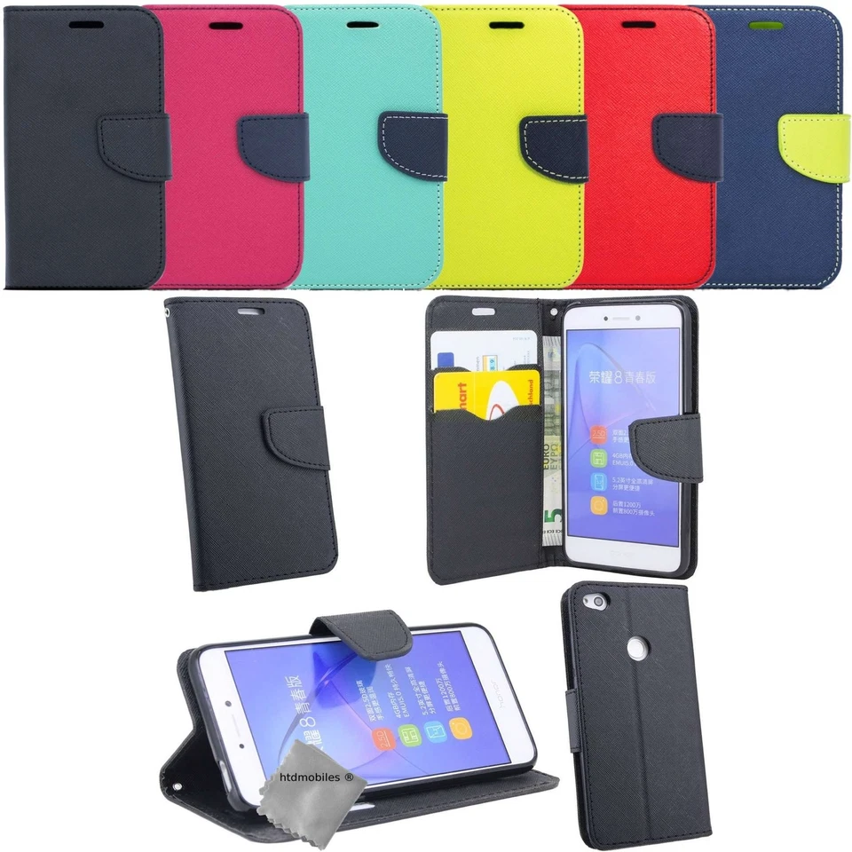 Housse etui coque pochette portefeuille pour Huawei P8 Lite (2017) + film ecran - Photo 1/1