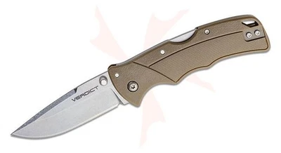 Cuchillo de bolsillo de acero inoxidable Cold Steel Verdict Flat Dark Earth C3SPSSFDE-Lanza Foto 1 de 3