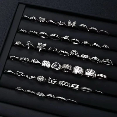 51 Bulk Lot Stainless Steel Rings For Men And Women Goth Fashion Ring Wholesale - Image 1 of 4