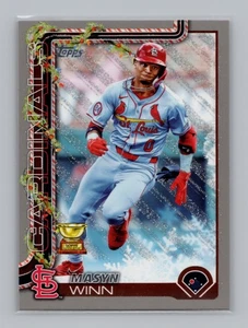 2025 Topps Holiday #H193 Masyn Winn Silver Glitter St. Louis Cardinals - Picture 1 of 2