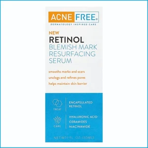 ACNE FREE Retinol Blemish Mark Resurfacing Serum 1 fl oz Hyaluronic Niacinamide - Picture 1 of 15