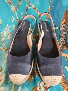 COLE HAAN CLOUDFEEL NAVY WEDGE ESPADRILLES NWOB 9M - Picture 1 of 5
